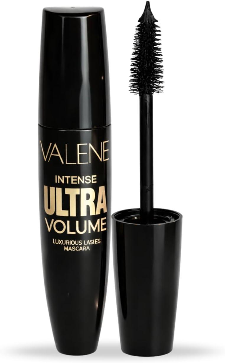 VALENE Intense Ultra Volume Mascara, Blackest Black – Volumizing & Lengthening Mascara, Clump-Free Formula for Thicker, Longer, Luxurious Lashes