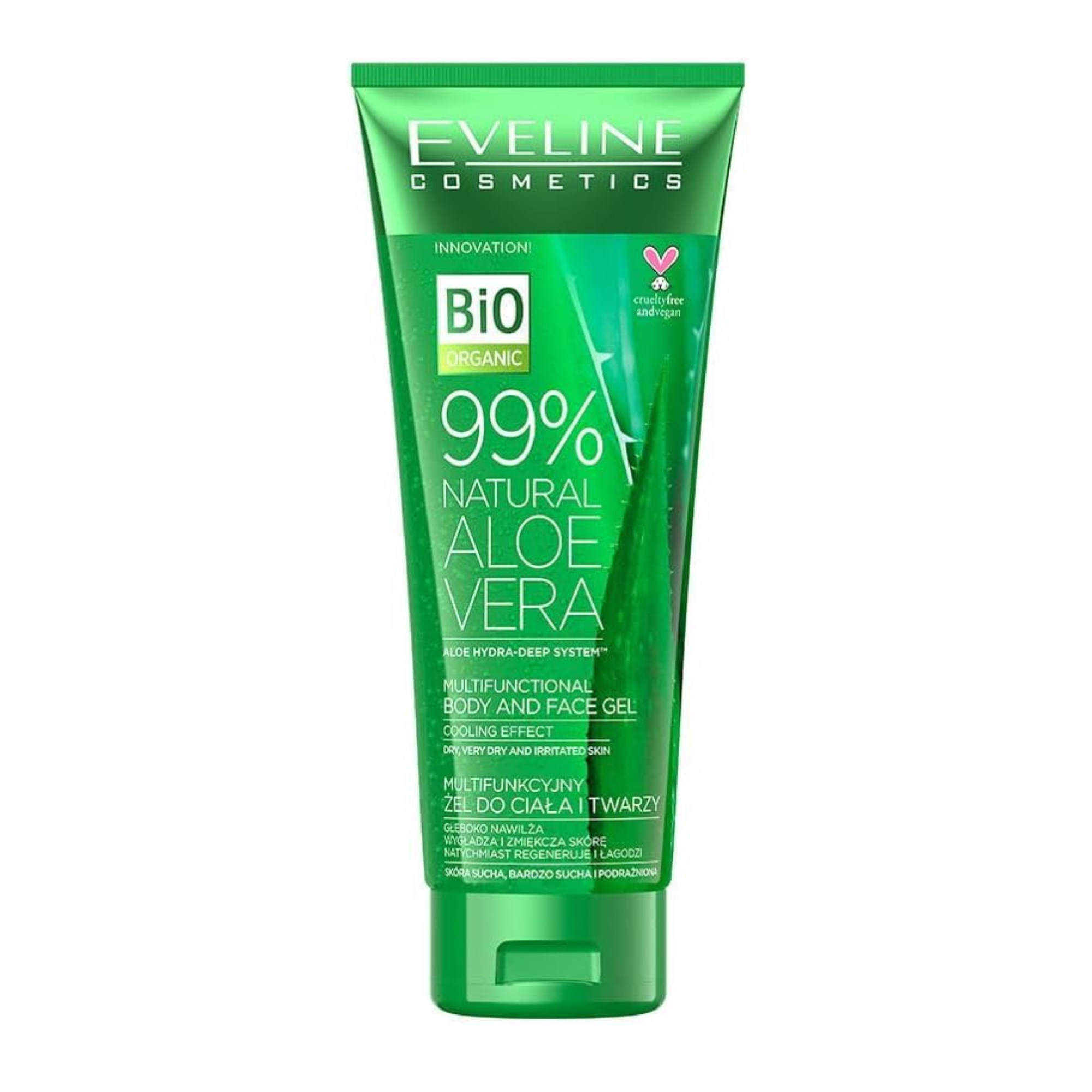 Eveline 99% Natural Aloe Vera Multifunctional Body and Face Gel with Cooling Effect 250ml