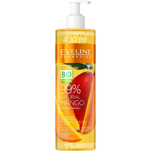 Eveline 99% Natural Mango Brightening and Nourishing Face and Body Gel 400ml