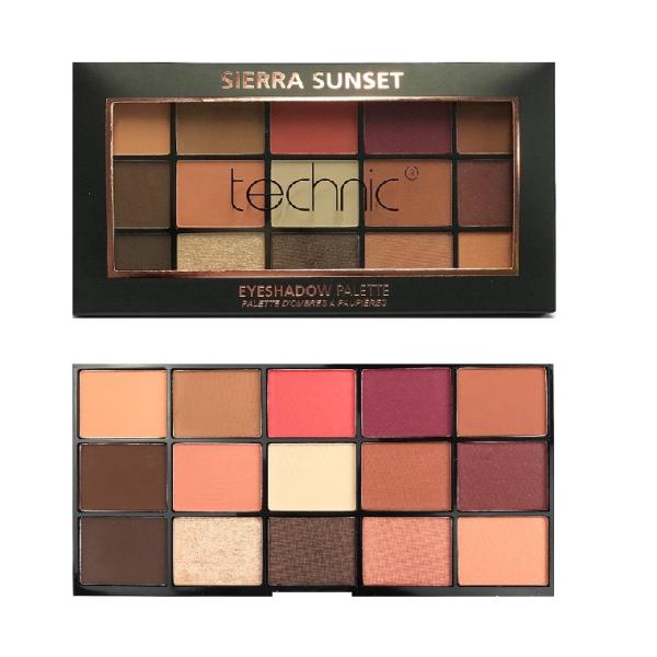 Technic 15 Shades Pressed Pigments Eyeshadow Palette - Sierra Sunset