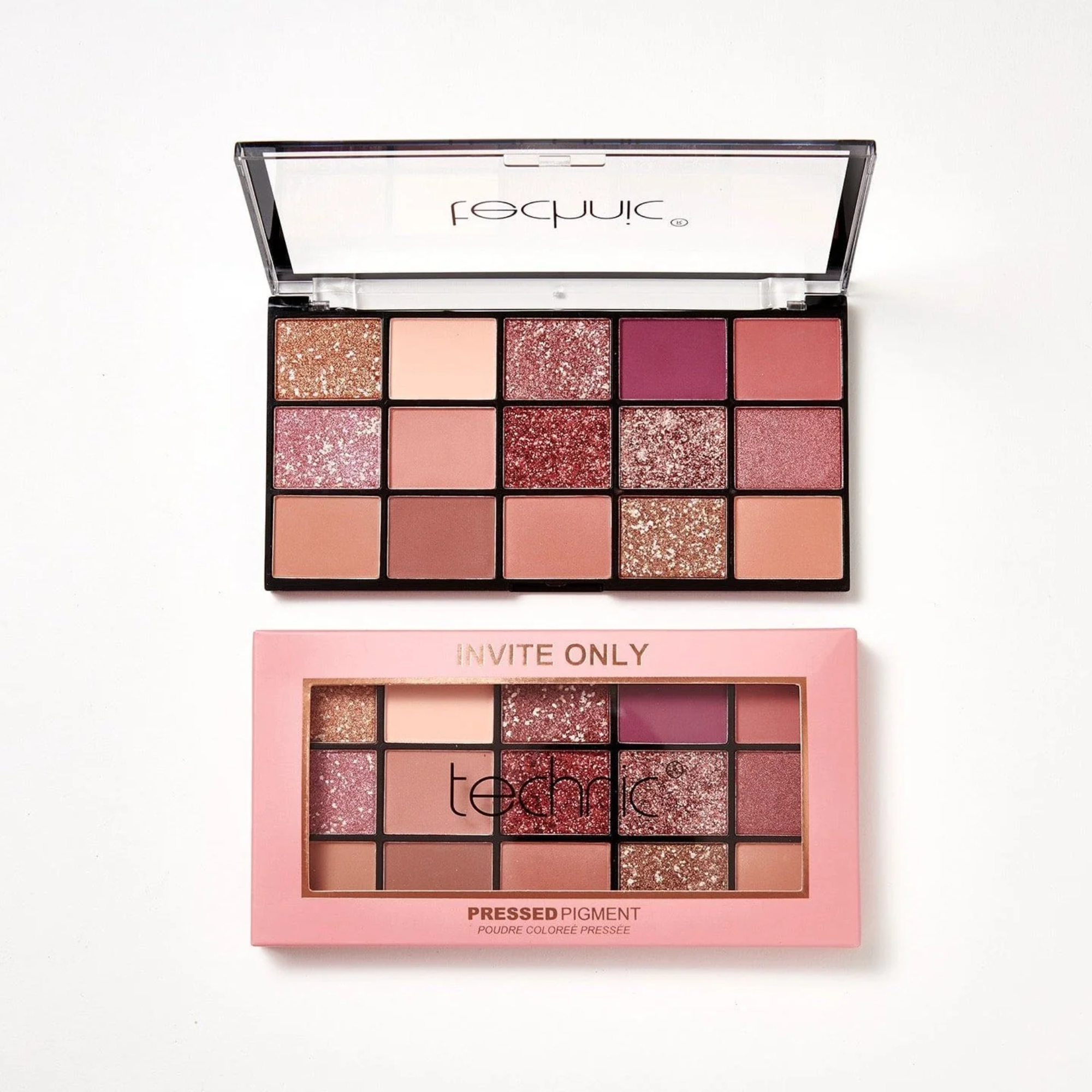 Technic 15 Shades Pressed Pigments Eyeshadow Palette - Invite Only