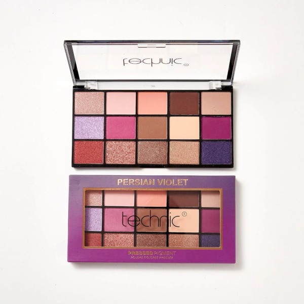 Technic 15 Shades Pressed Pigments Eyeshadow Palette - Persian Violet