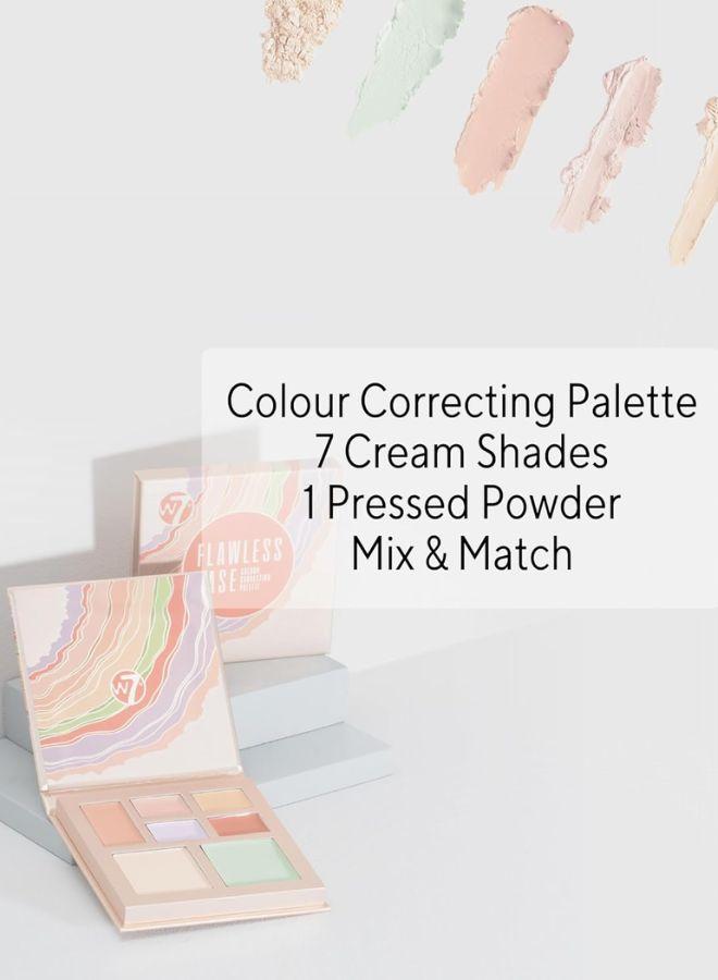 W7 Flawless Base Cream Colour Correcting Palette - 7 Shades to Improve Skin Discolouration & Imperfections